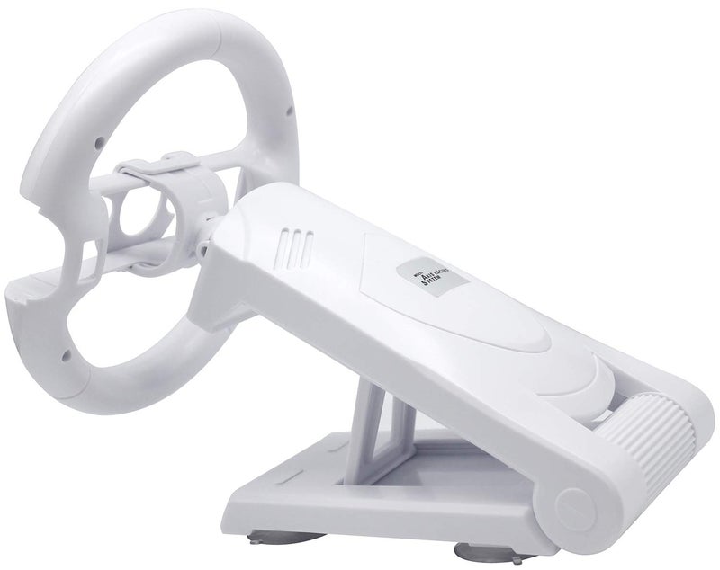 OSTENT Multi-angle Racing Game Steering Wheel Stand for Nintendo Wii Console Controller Color White - Image 3